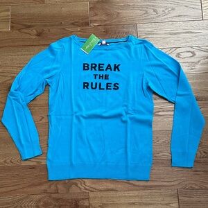 Lilly Pulitzer Marielle Sweater Ariel Blue Break the Rules Intarsia XL